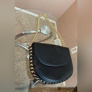 Express Black and Gold Chain Shoulder Bag